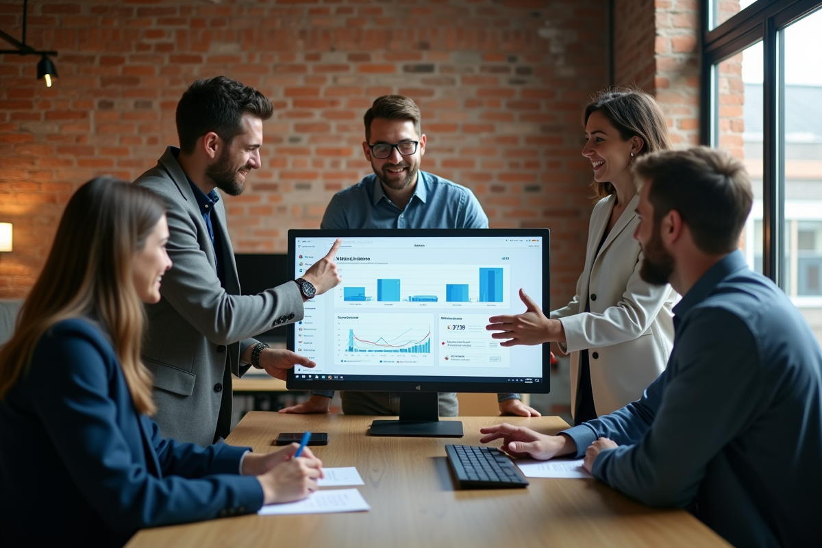 Groupe de professionnels collaborant dans un espace de coworking