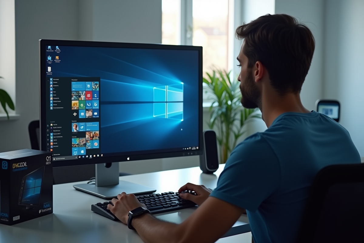 Personne vérifiant la compatibilité Windows 11 sur un ordinateur