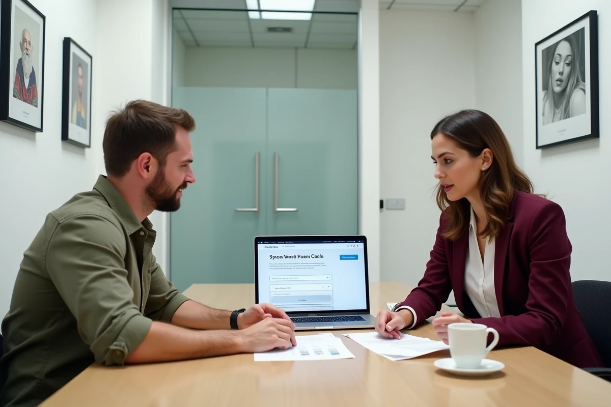 Réunion entre un développeur WordPress et son client pour définir un accompagnement web sur mesure