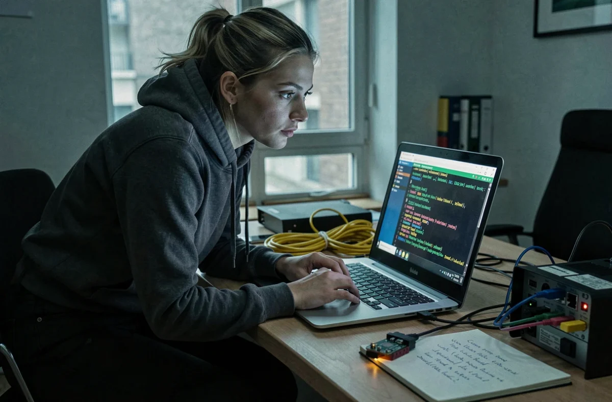 Consultante en tests d'intrusion de Torii Security réalisant un audit offensif sur un terminal avec des outils de pentest